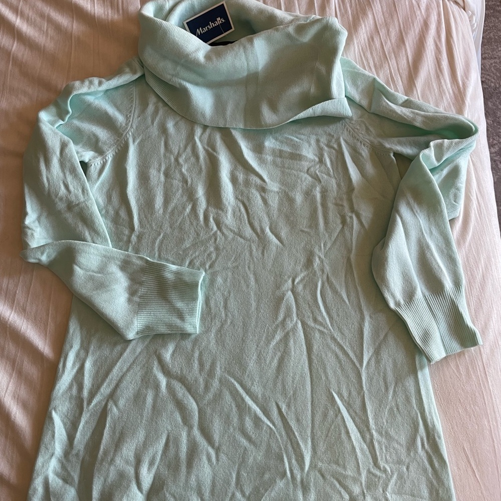 French Connection Mint Green Cowl Neck Sweater
